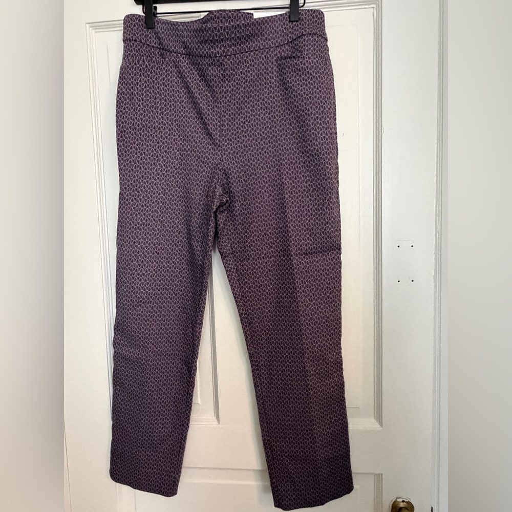 Chico's Women's Dark Purple Patterned Pants